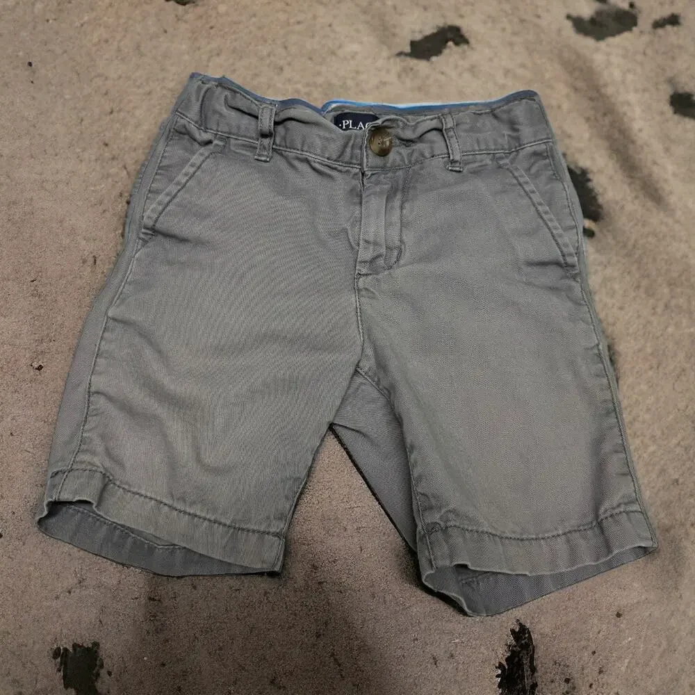 The Children's Place Boys Shorts Size 5 Gray Adjustable Waist Cotton